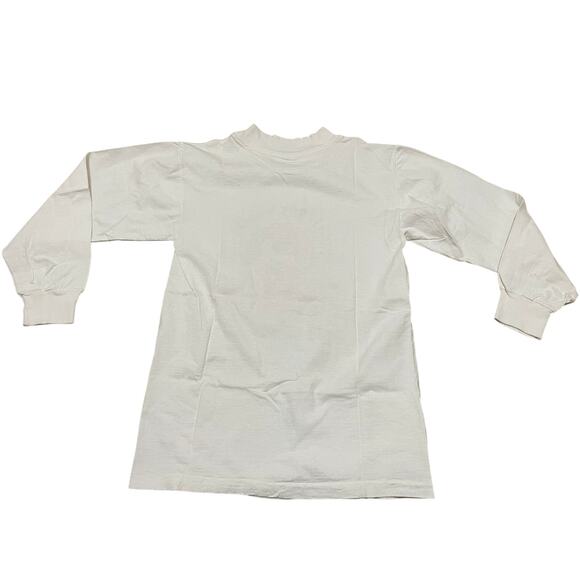 VTG White Long Sleeve Cotton Mickey Mouse Graphic Shirt Made in USA Womans Small - Picture 3 of 3